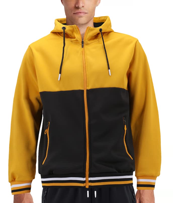 Men's Two-Tone Sweatpants & Hoodie Tracksuit Set - Lightweight Running Jogging Gym Workout Outfit for Athletic Casual Wear | Perfect for Training, Fitness, and Street Style Fashion