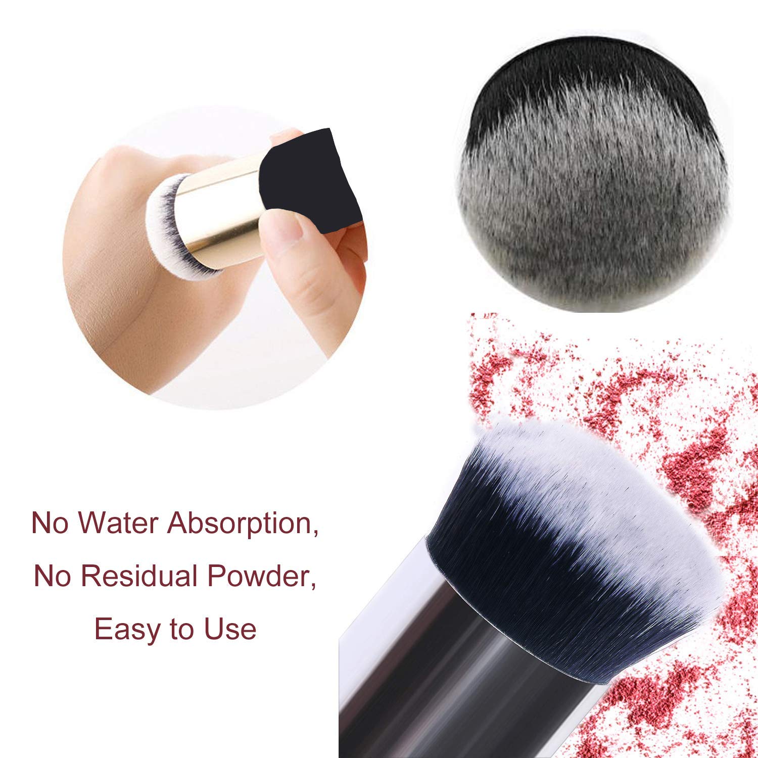 Angelie Professional Makeup Brush Set - Soft Synthetic Face Powder & Blush Brush (Black) for Flawless Blending & Contouring | Perfect for Everyday Makeup & Professional Use