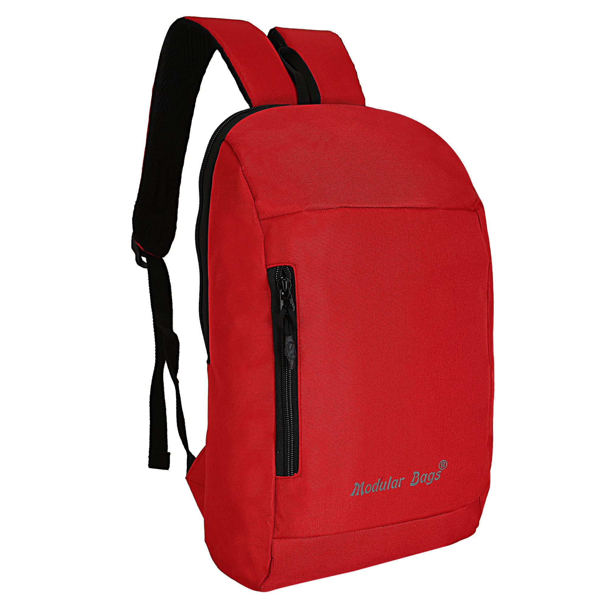 15L Modular PVC Coated Backpack for School, College & Travel - Lightweight Water-Resistant Casual Backpack (Red) | Perfect for Daily Commute, Campus Life & Outdoor Adventures