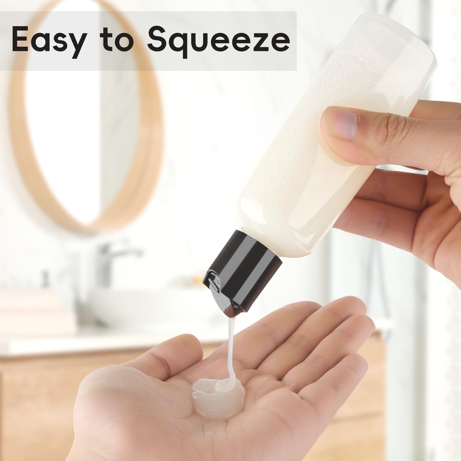 TUZAZO 10 Pack 3.4 oz Clear TSA Approved Travel Bottles - Leakproof Empty Plastic Containers for Shampoo, Lotion & Toiletries with Labels - Perfect for Air Travel, Camping & Gym Essentials