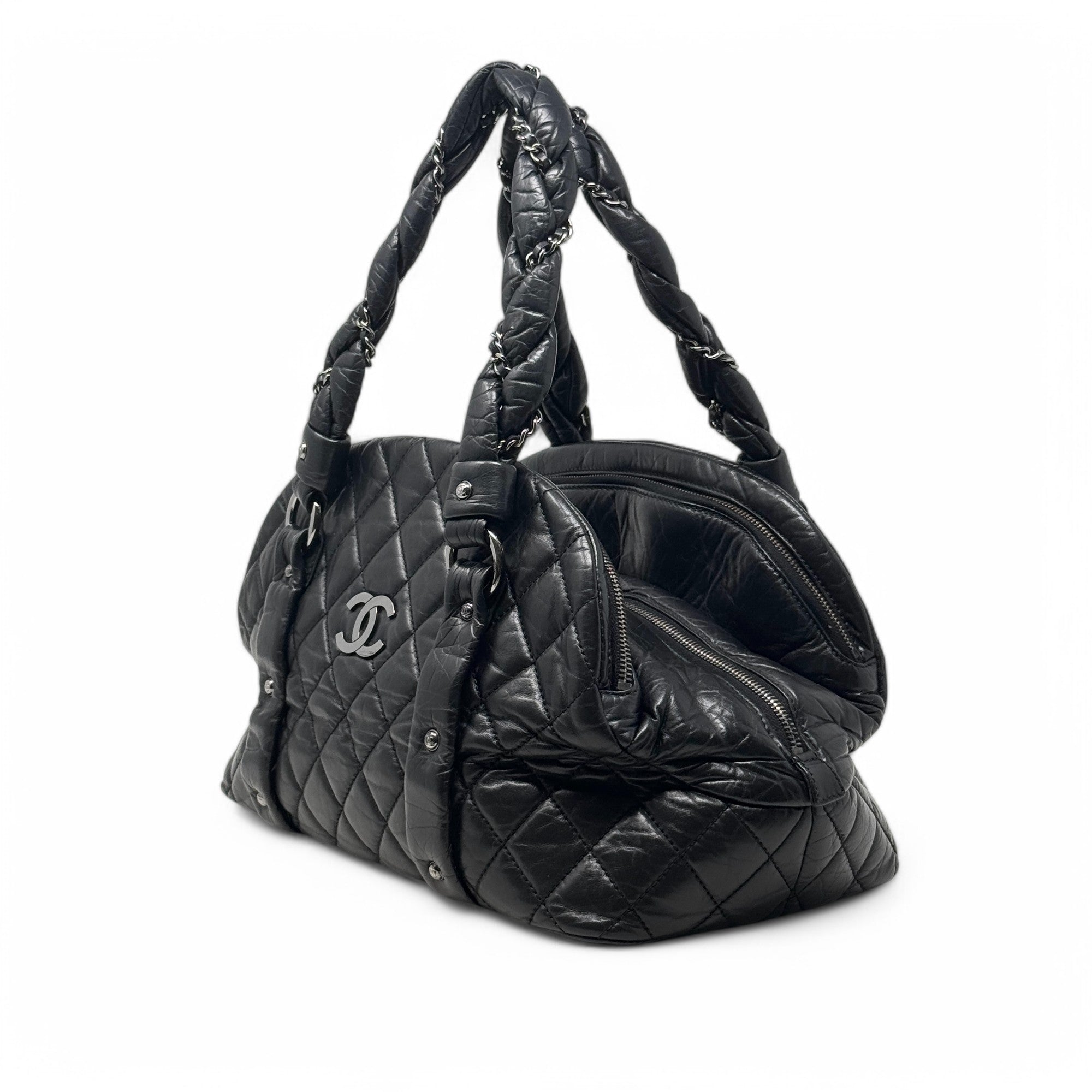 Chanel Black Lady Braid Bowler Hat - Elegant Vintage Style Women's Fashion Accessory for Parties, Weddings & Special Occasions