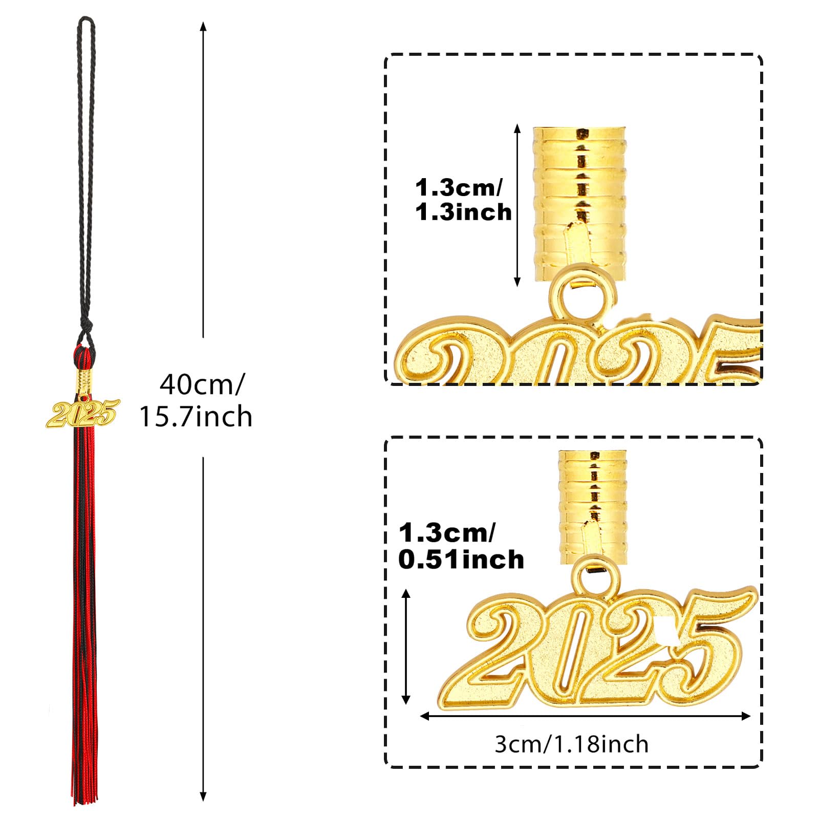 2025 Graduation Tassels - 20Pcs Black & Red Graduation Cap Tassels for High School & College Commencement Ceremonies - Perfect for 2025 Graduation Gifts, Yearbook Photos & Graduation Party Decorations