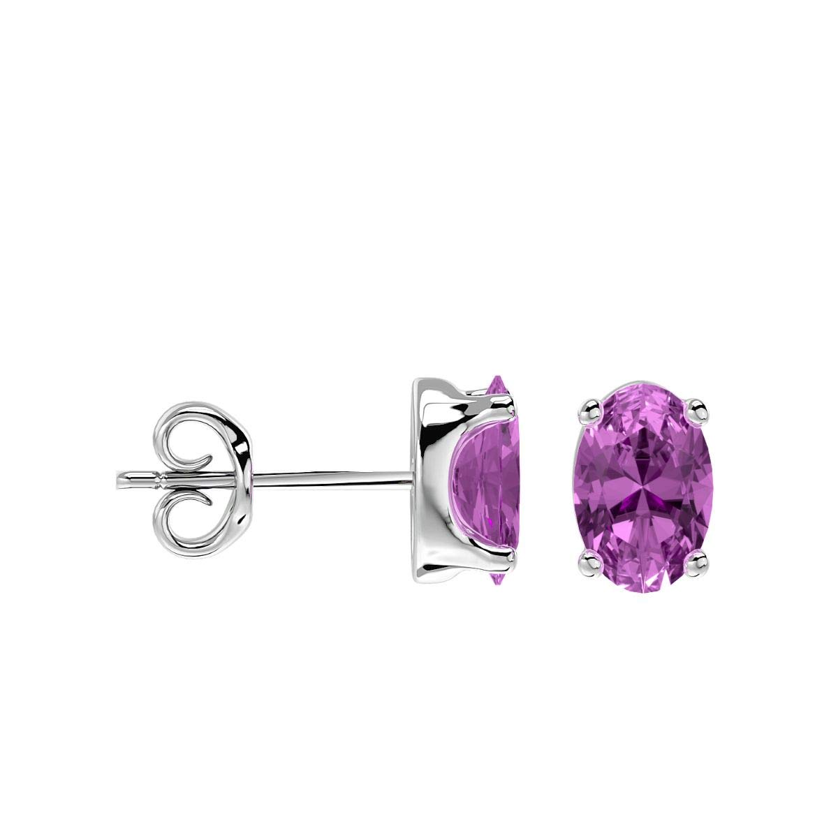 2/3 Carat Oval Stud Earrings for Women - 14k Gold Push Back Birthstone Jewelry | Elegant Gemstone Earrings for Everyday Wear, Gift & Special Occasions | by VVS Gems