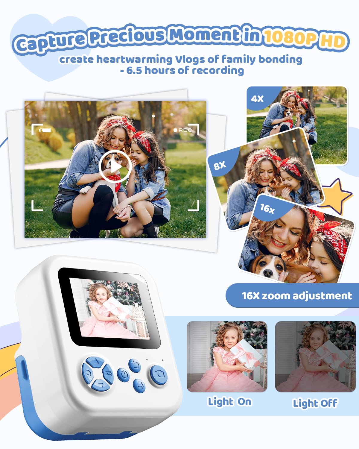 Kids Instant Print Digital Camera - Toddler Camera for Boys & Girls Ages 5-10 | Fun Birthday Gift for Children's Day, Christmas & Parties | Perfect for Travel, Playdates & Creative Learning