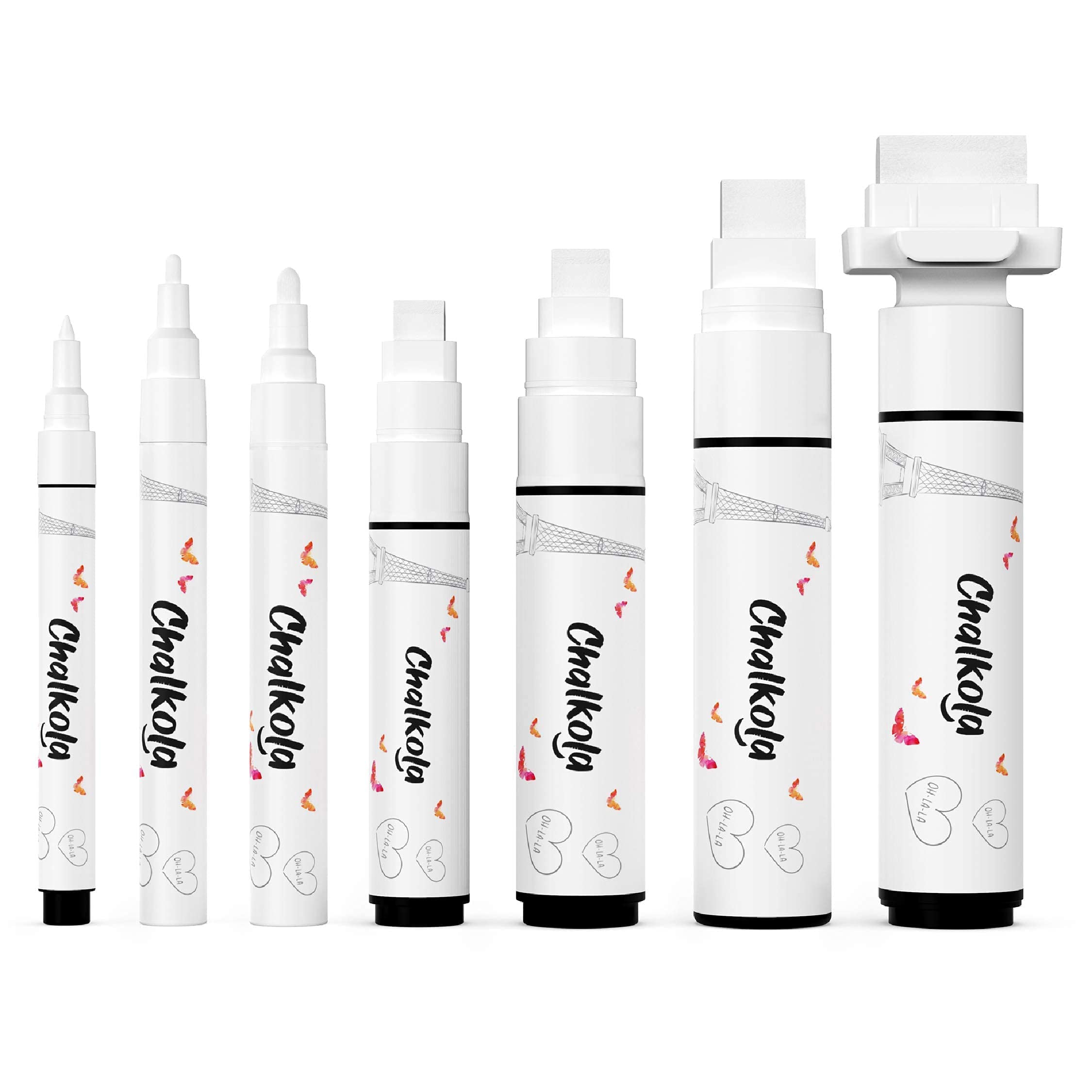 Vibrant Neon & White Chalk Markers - 10 Pack 6mm Neon + 7 White Variety Chalk Pens for Art, Signage & DIY Projects - Perfect for Restaurants, Cafes & Classroom Decor