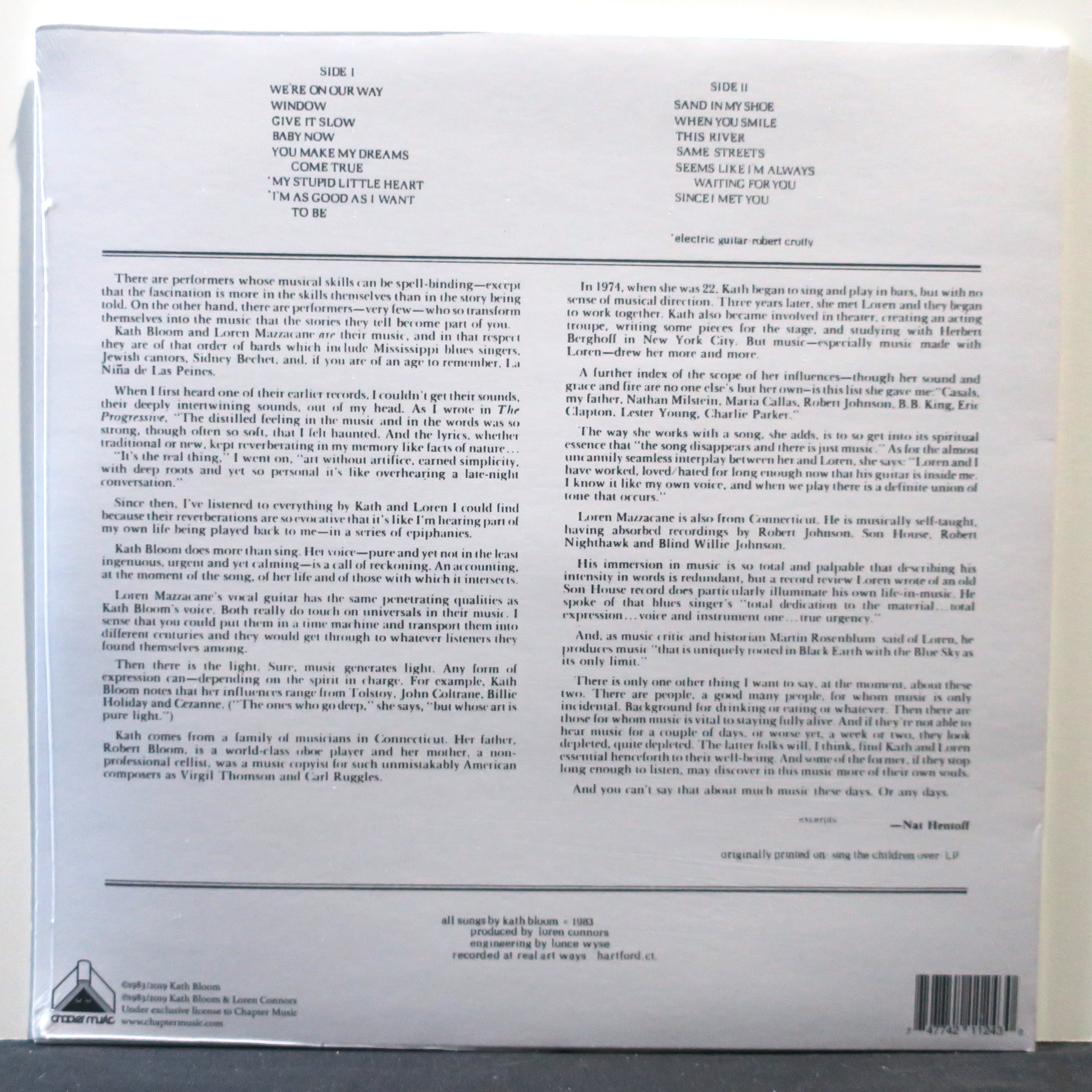 KATH BLOOM & LOREN CONNORS 'Sand In My Shoe' Limited Edition Blue Vinyl LP Record - Perfect for Vinyl Collectors & Indie Music Lovers