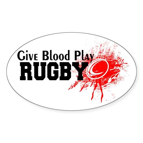 White - Give Blood Play Rugby Sticker