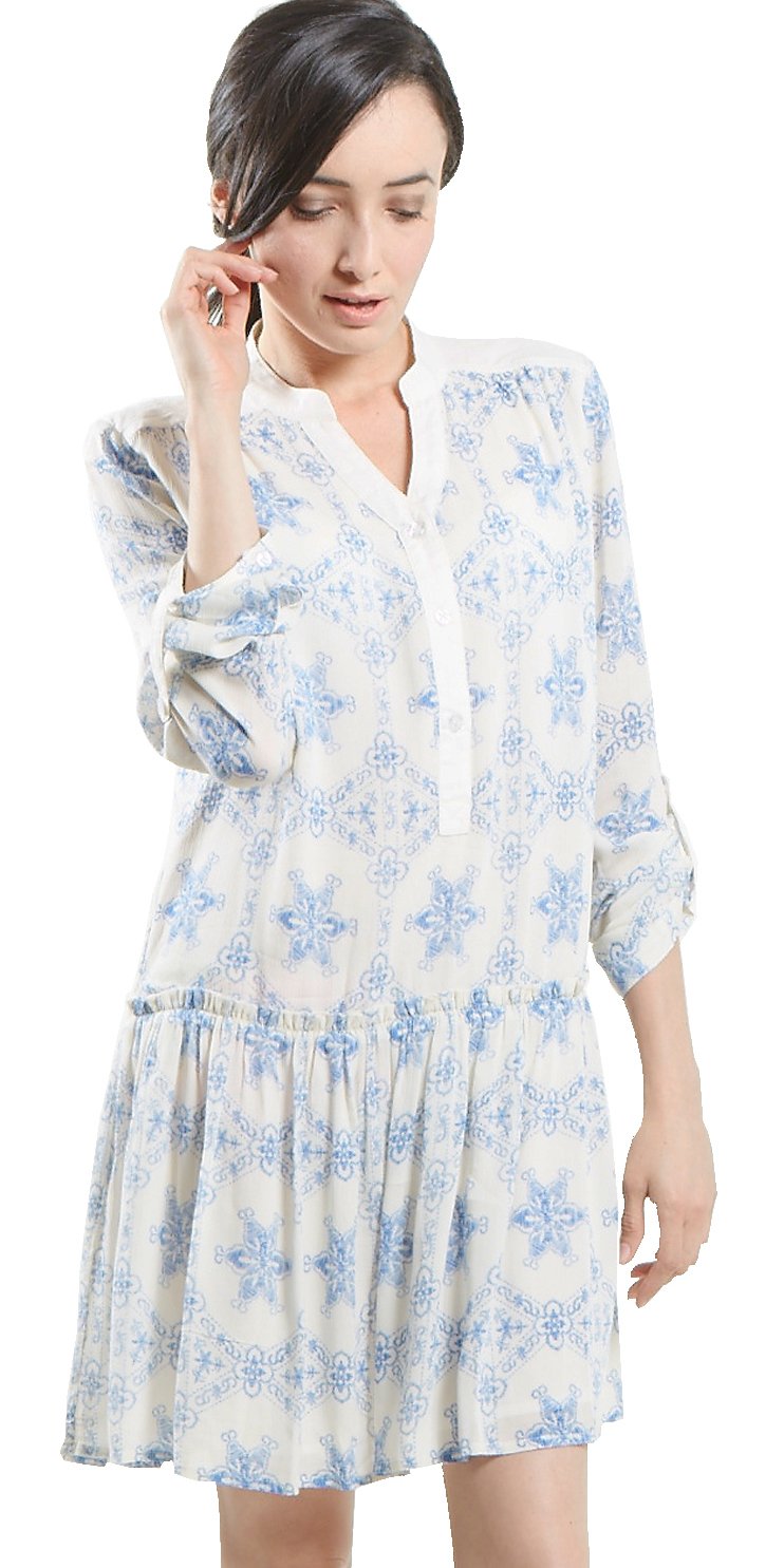 Women's Bohemian Peasant Tunic Shirt Dress - Flowy Summer Maxi Dress with Embroidery | Perfect for Beach, Festival & Casual Wear