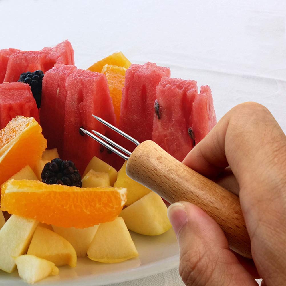 DOITOOL 6-Piece Stainless Steel Corn Holders - Corn Grips & Food Forks for Eating Corn on the Cob, Fruits, and Vegetables - Perfect for BBQs, Picnics, and Family Dinners