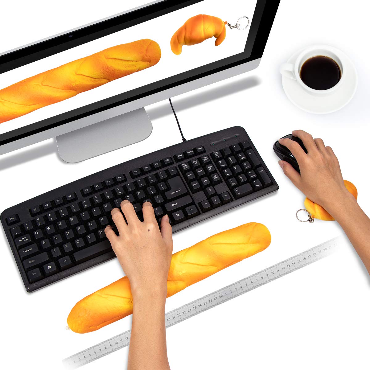 Ergonomic Anti-Skid Keyboard Wrist Rest & Mouse Pad Support - Soft Slow-Recovery Foam for Pain Relief - Perfect for Office, Computer, Laptop & Mac Users - Ideal for Long Typing Sessions and Gaming Comfort