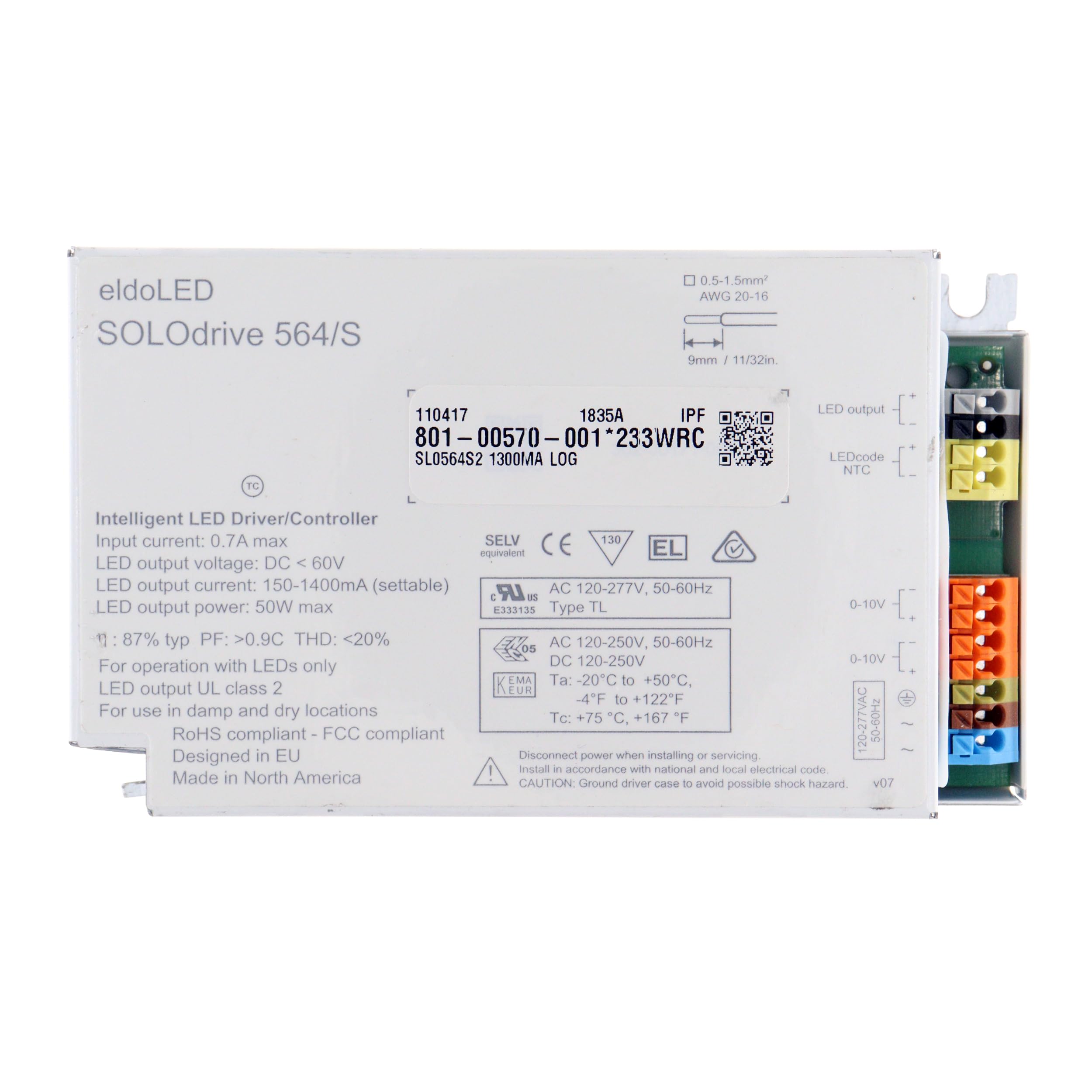 564/S SOLOdrive Intelligent LED Driver - 60V, 150-1400mA, 50W, 120-250V - Perfect for Commercial & Residential LED Lighting Projects