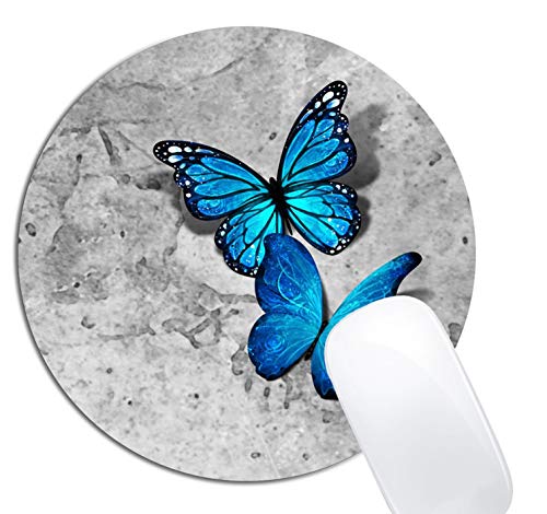 Blue Monarch Butterflies Gray Stone Watercolor