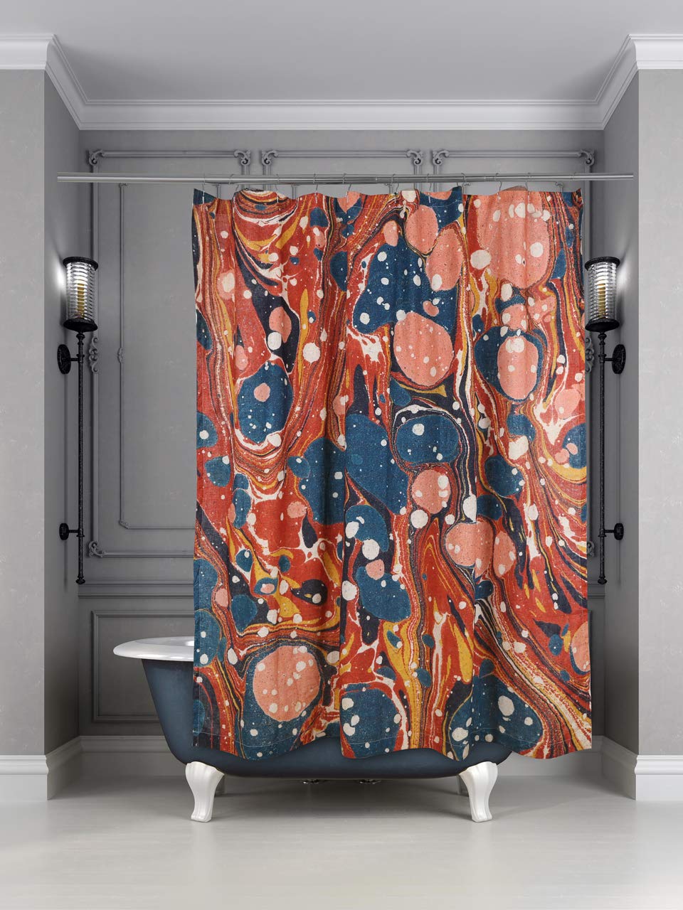 Waterproof Marble Pattern Shower Curtain - Elegant Bathroom Decor for Modern Homes | Perfect for Spa-Like Showers & Stylish Bathroom Upgrades