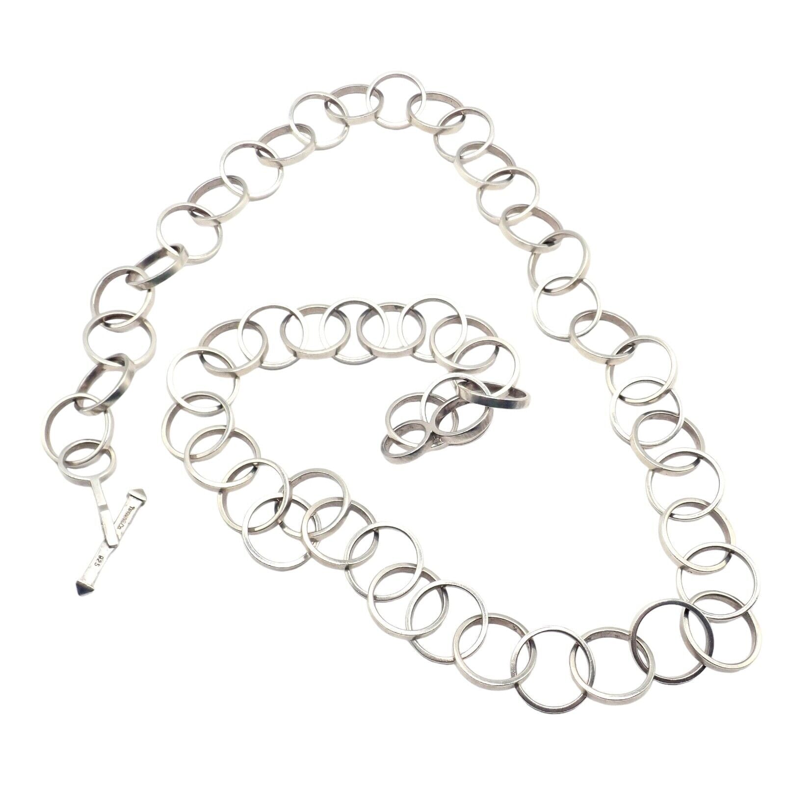 Tiffany & Co Picasso Sterling Silver Circle Link Long 34