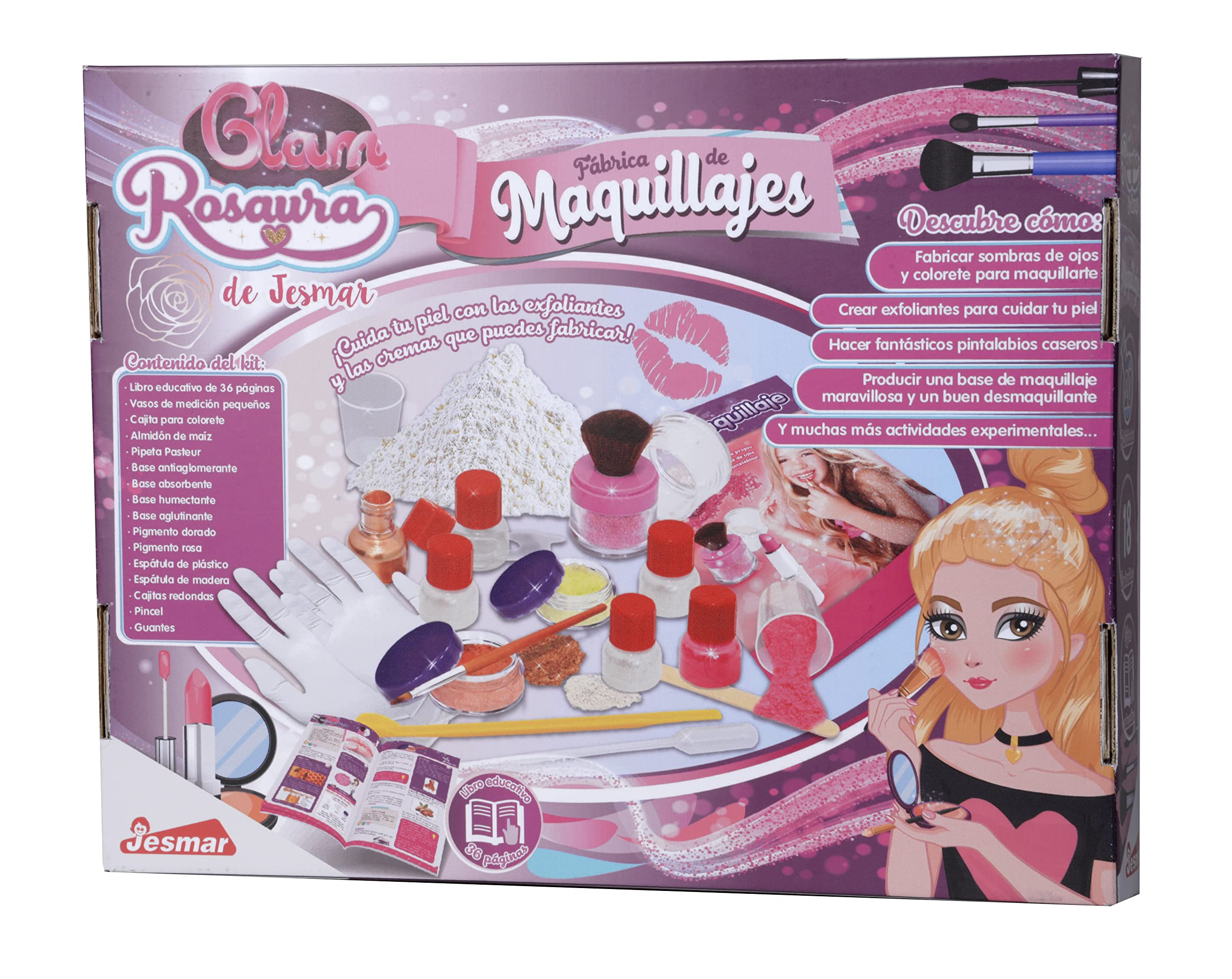 Jesmar Glam Makeup Factory Rosaura Kit - Includes Educational Book & Vibrant Colors (Falca 1006) | Perfect for Professional Makeup Artists & Beginners, Great for Cosplay, Halloween & Special Occasions