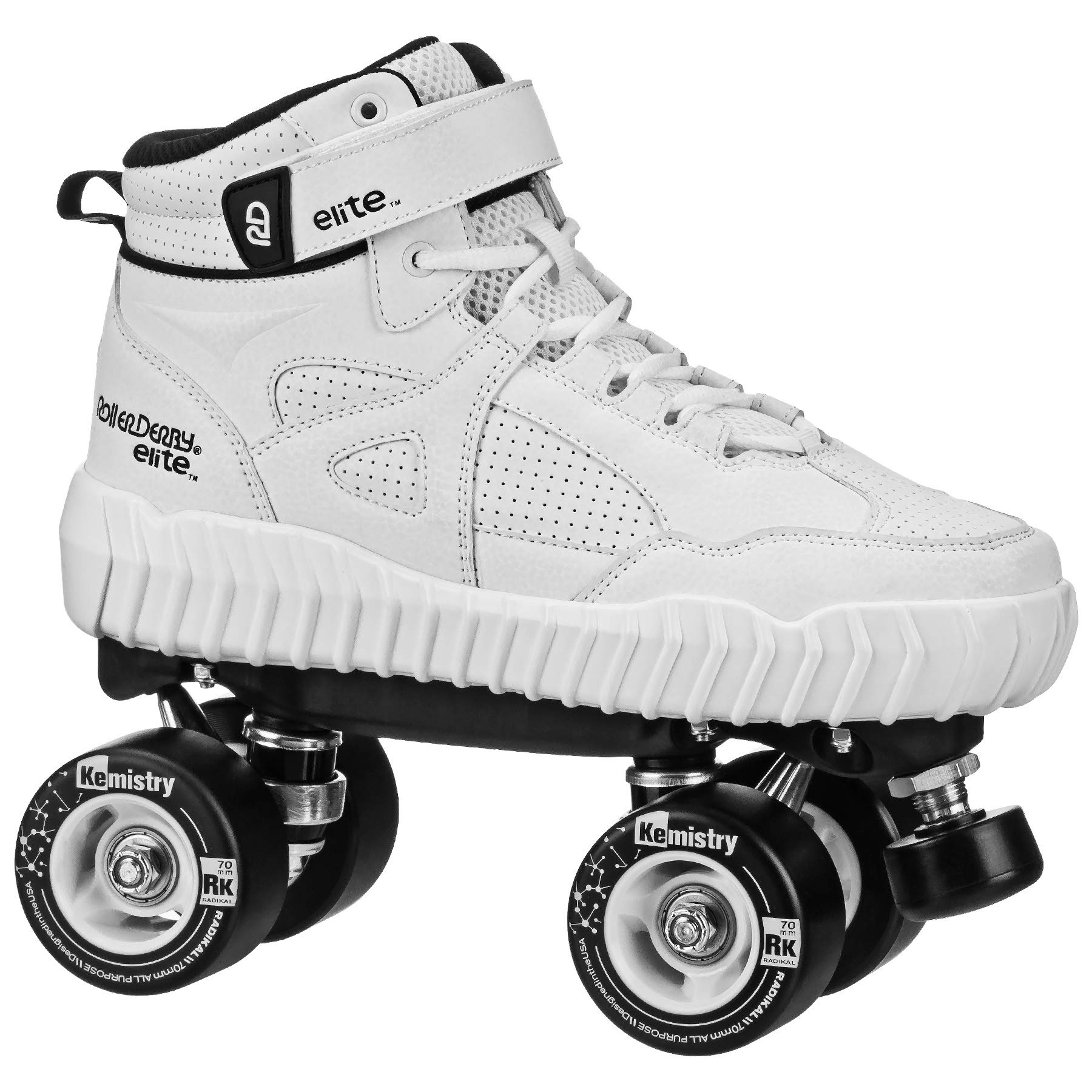 Roller Derby Glidr Sneaker Skate Shoes for Men & Women - White/Black - Size Men's 6 / Women's 7 - Perfect for Roller Skating, Indoor Sports & Casual Wear