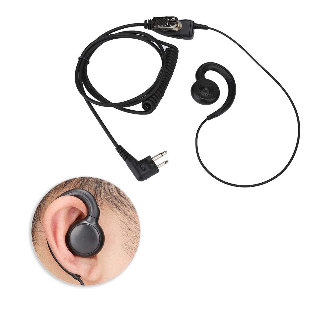 Two Way Radio Earpiece with Noise Cancelling & PTT Mic - 2-Pin Headset for Clear Communication - Perfect for Security, Construction & Outdoor Activities
