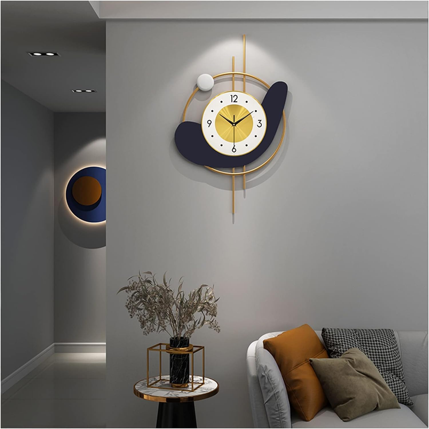 Large 43x69CM Sunburst Wall Clock - Silent Non-Ticking Quartz Metal 3D Art Design for Living Room & Bedroom | Stylish Home Decor & Perfect Gift Idea