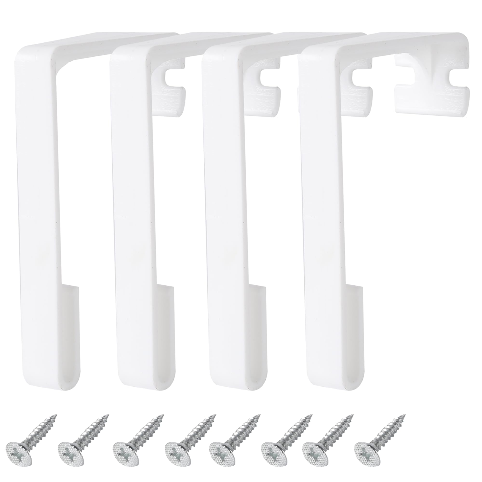 Tongass 4-Pack White RV Curtain Clips - Heavy Duty Plastic Window Covering Hardware for Motorhome, Camper & Trailer - Secure Side Curtains While Driving or Camping