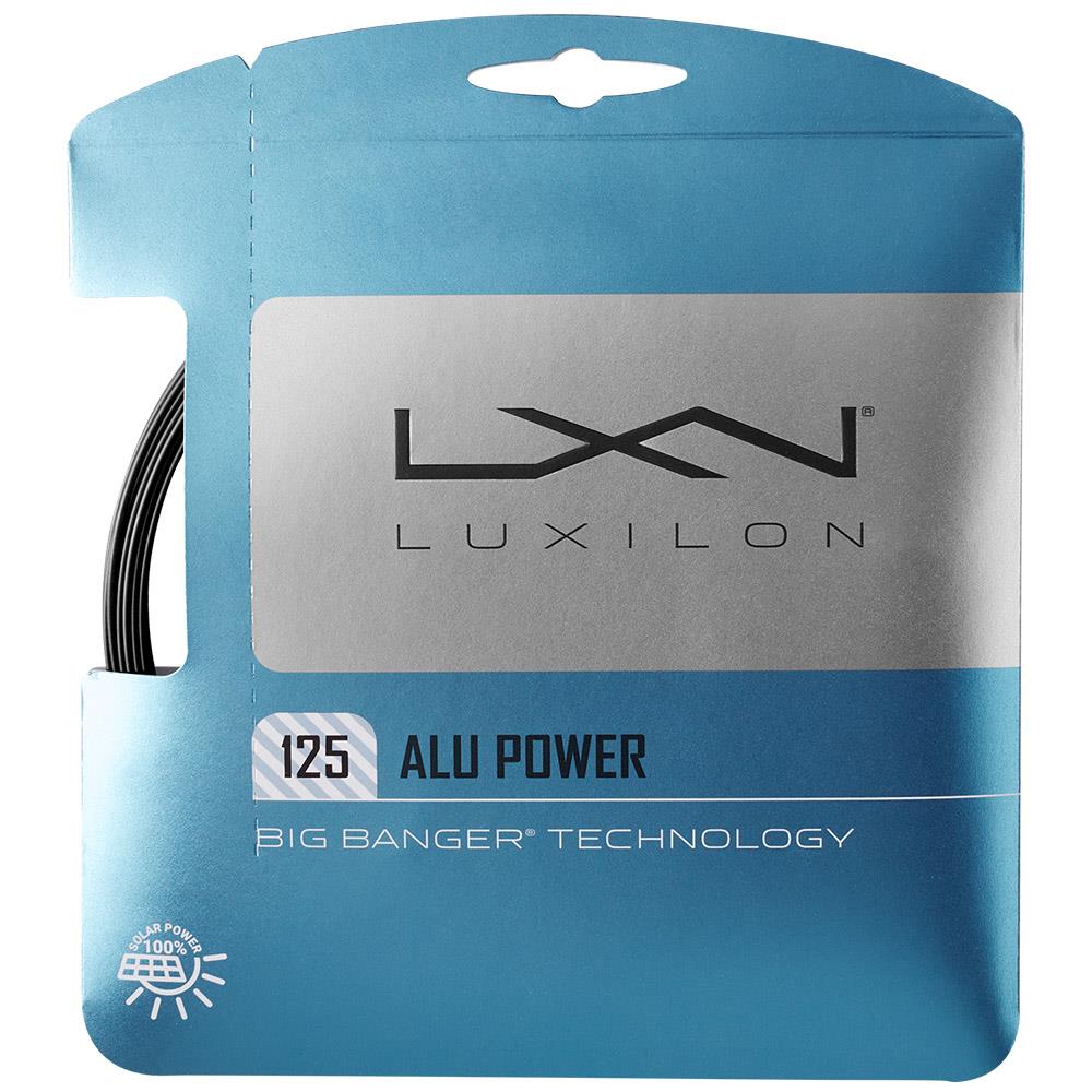 Luxilon Alu Power 125 Tennis String Set - Black | Premium Performance for Competitive Play & Tournament Use