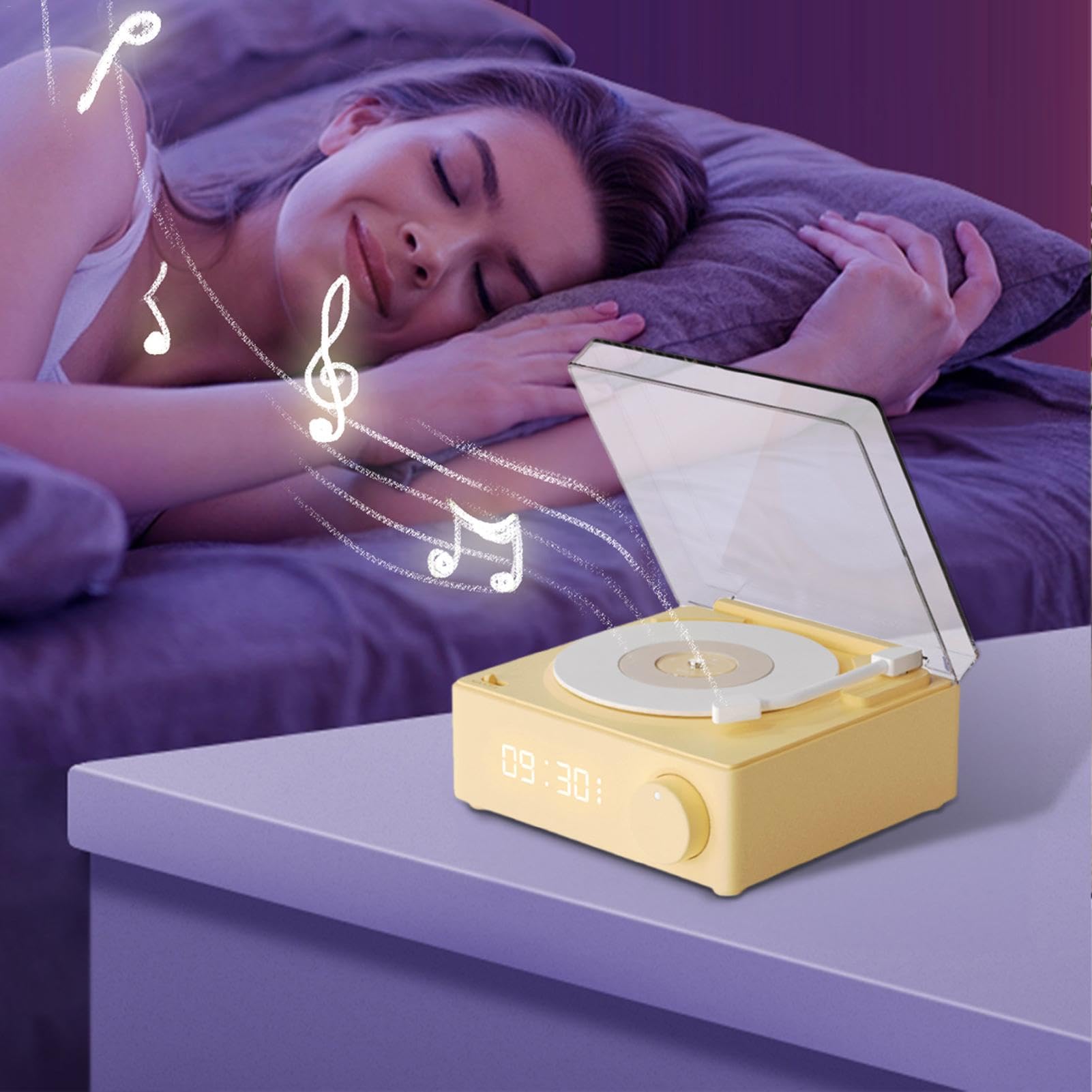 Weiting Turntable Speakers Wired & Wireless - Vertical Record Player with Alarm Clock - Portable Bluetooth Speakers for Parties, Bedroom, Hiking, Biking, Beach, and Outdoor Adventures