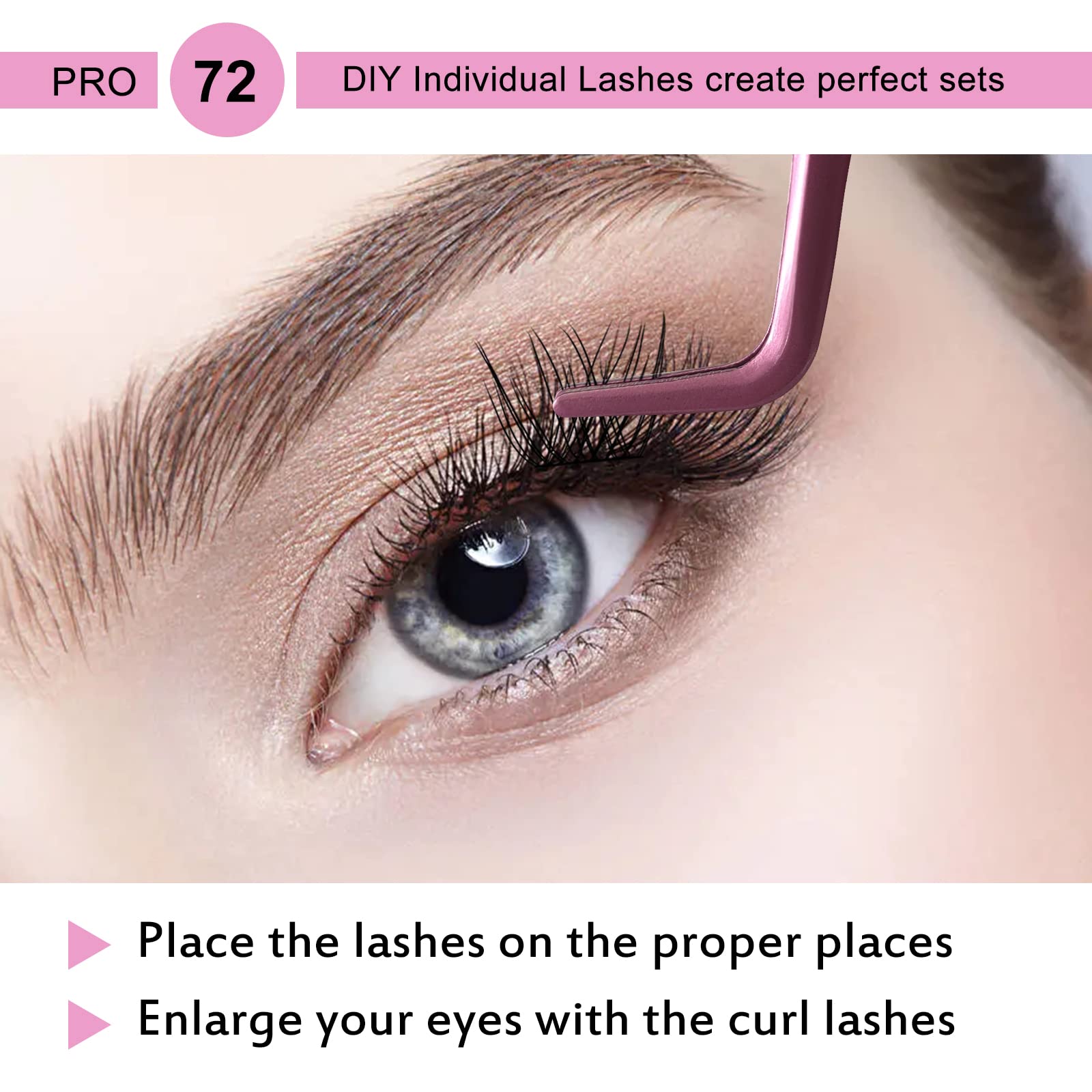 72 Pcs Cluster Lashes - DIY Individual Eyelash Extensions, Super Thin Band, Reusable & Comfortable (Natural, D-14mm) for Everyday Glam & Special Occasions