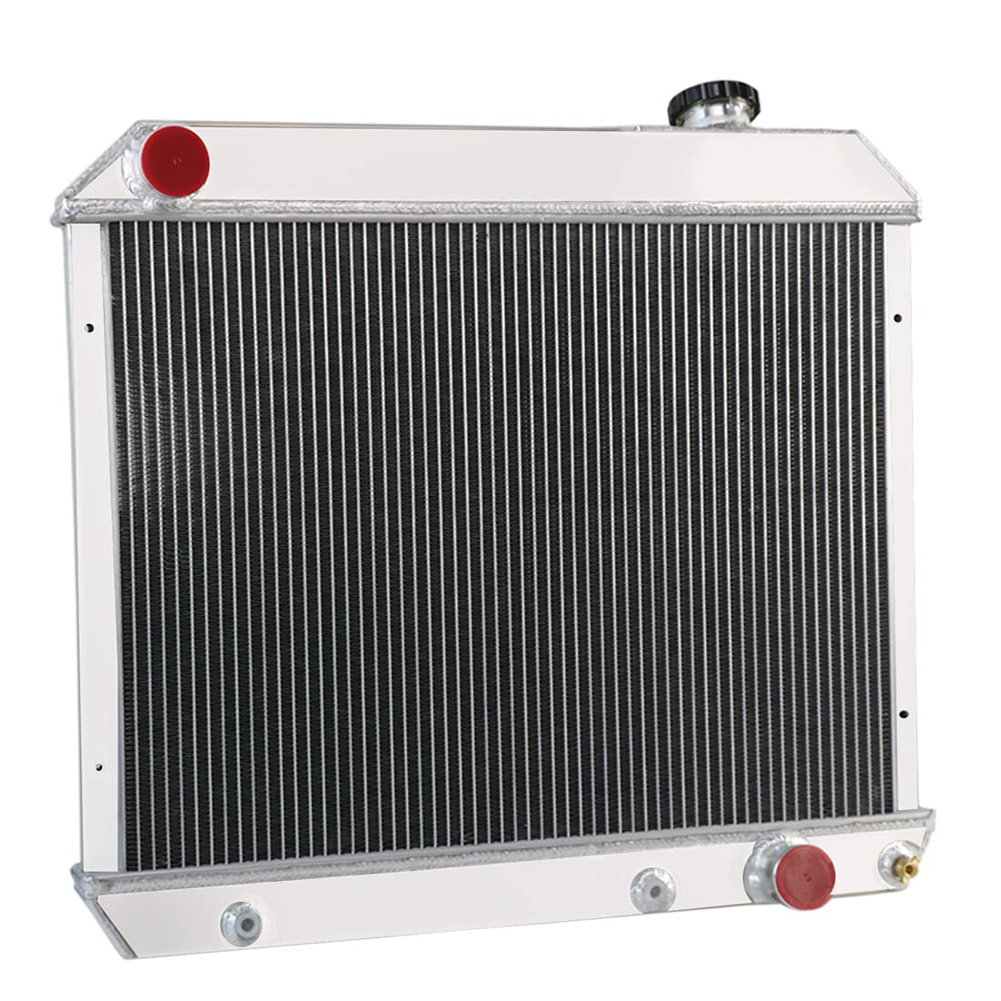 3 Row Aluminum Radiator with Fan Shroud & Thermostat Relay Kit - Compatible with 1961-1966 Chevy C/K C10 C20 C30 K10 K20 Pickup, Suburban & Other GM Models - Perfect for Engine Cooling & Restoration Projects