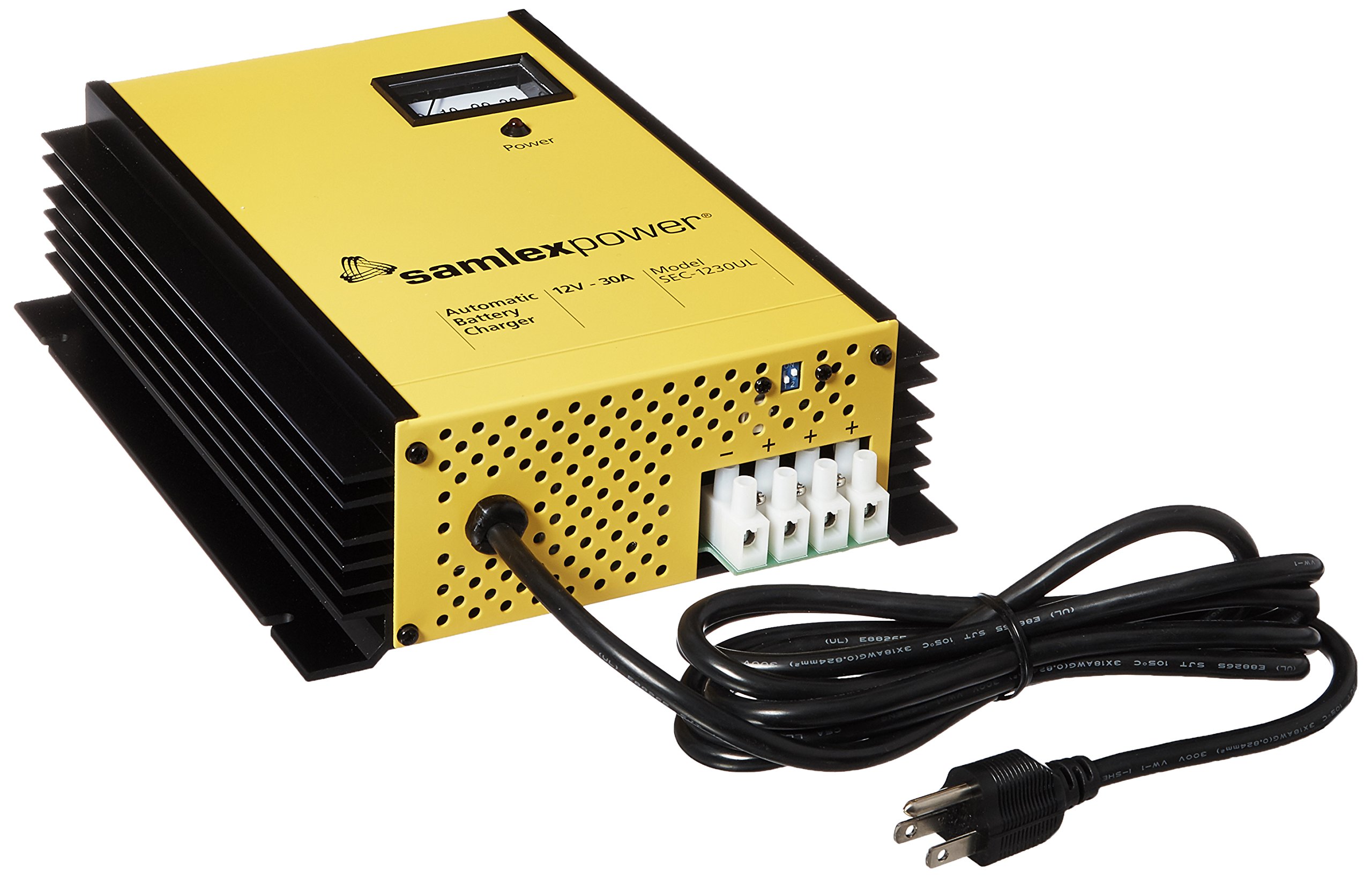 Samlex SEC-1230UL 12V 30A Battery Charger - SEC-UL Series for Marine, RV & Automotive Use - Fast Charging & Waterproof Design