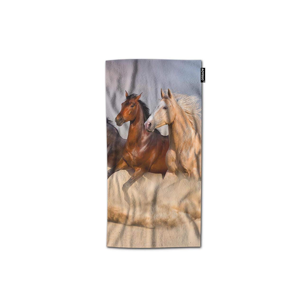 Premium Horse Galloping in Sand Hand Towel - 30x15 Inch Soft Polyester Microfiber Kitchen Towel for Bathroom, Kitchen & Decorative Use | Dust-Free, Lightweight & Absorbent