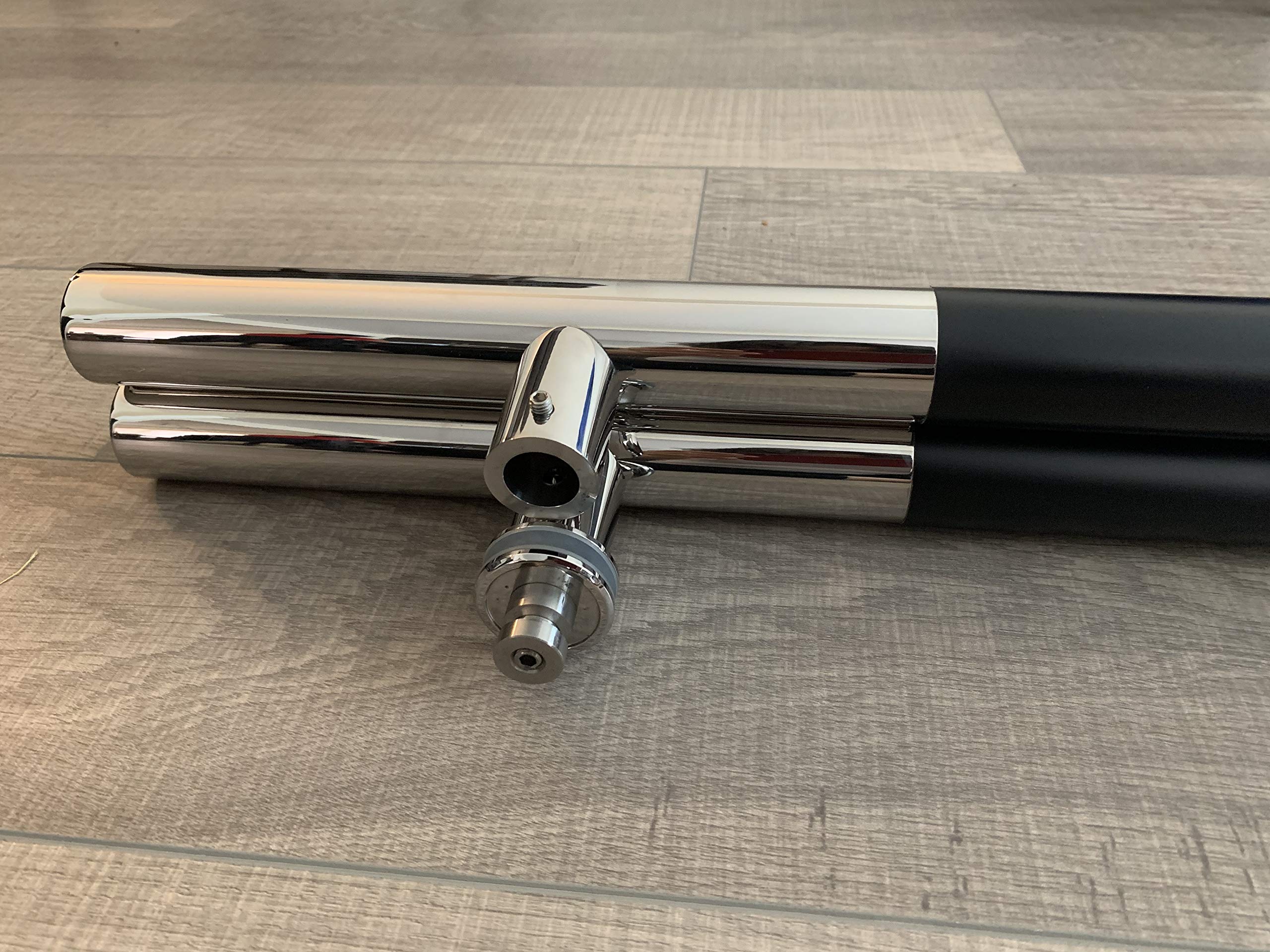 Stainless Steel SUS304 Commercial Store Front Door Handles - 24 Inch (600x38mm) Black Mahogany Wood with Polished Ends - Durable Push Pull Handles for Glass Garage Doors & Entrance Entry - Perfect for Modern Business Storefronts, Office Buildings, and Shopping Centers