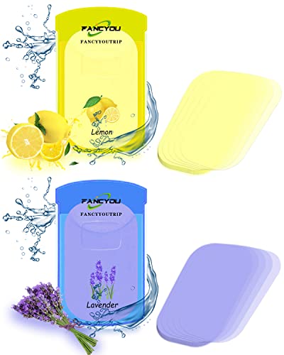 Fancyou Lemon Lavender Soap Confetti Sheets (300 Count) | Travel-Sized Paper Soap for Camping, Hiking & Outdoor Activities | Skin-Friendly Disposable Soap Leaves for Home & Travel Use