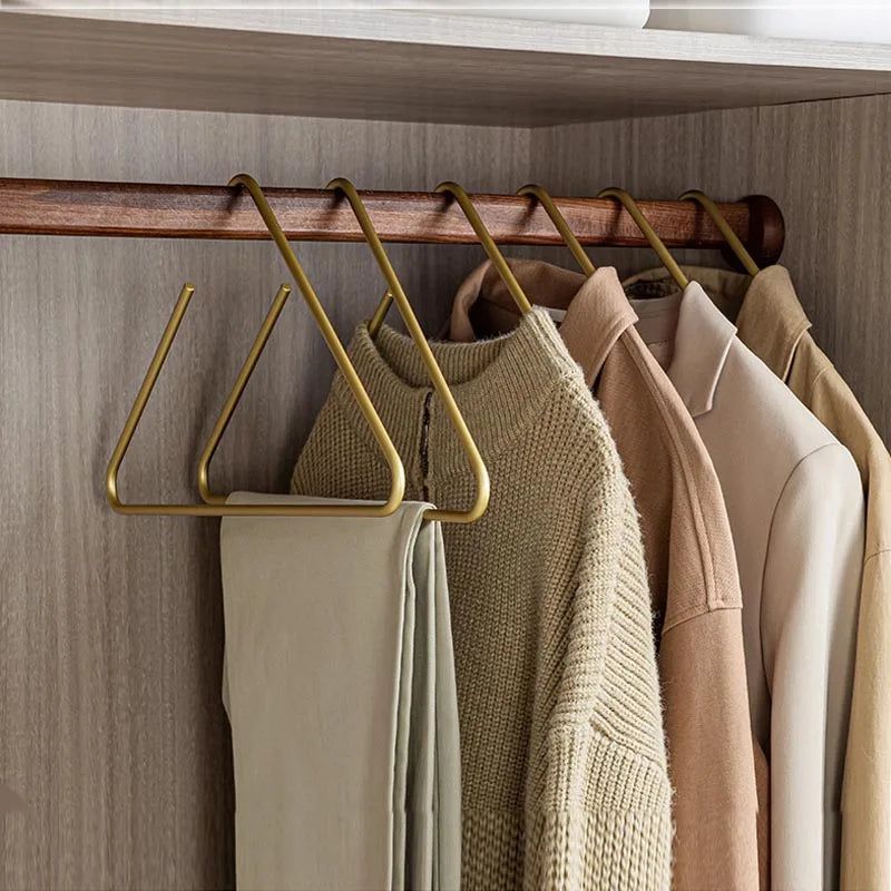 5-Pack Heavy Duty Triangle Clothes Hangers - Solid Metal Garment Hangers for Closet Organization, Pants, Skirts & Jackets - Space Saving Wardrobe Storage Solution