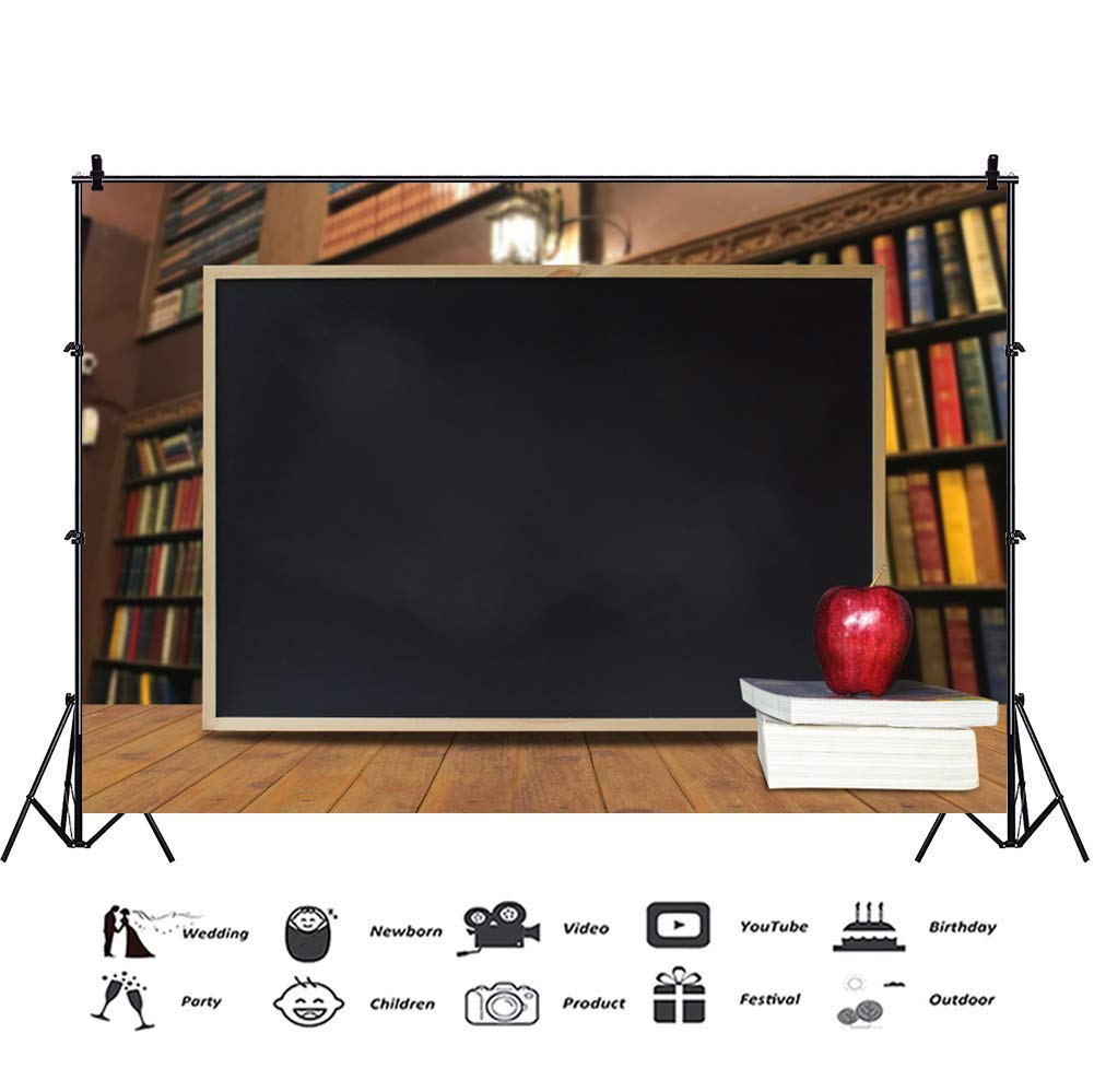 Yeele 7x5ft Back to School Party Backdrop - Library Bookshelf & Blackboard Photography Background for Class of 2020 Graduation, Student Photo Booth, Studio Props | Perfect for School Themed Parties, Classroom Decor, and Graduation Photo Shoots
