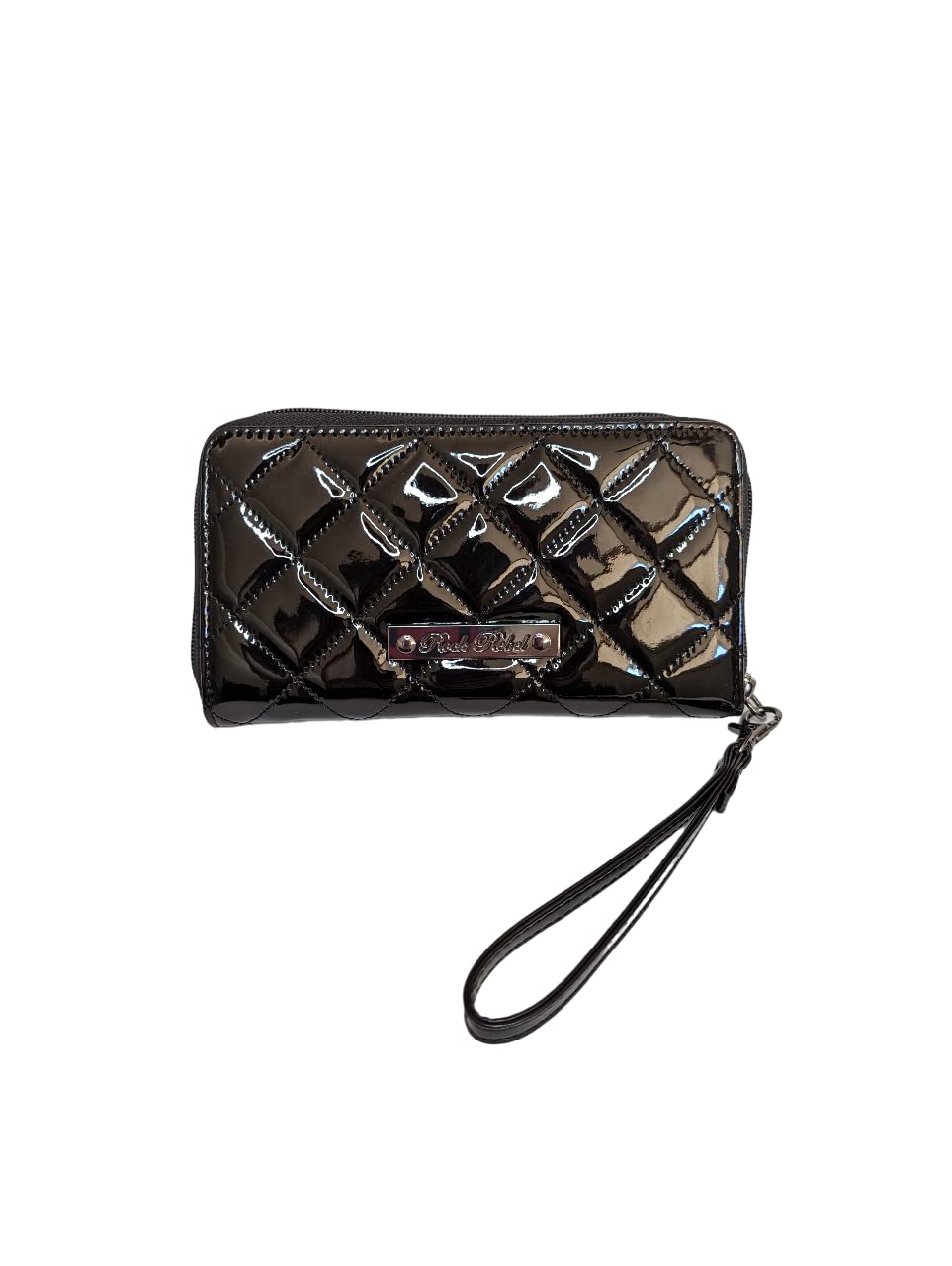Rock Rebel Studded Bats Zip Around Wallet - Stylish Black Leather Wallet for Men & Women | Perfect for Everyday Use, Travel & Night Out Accessories