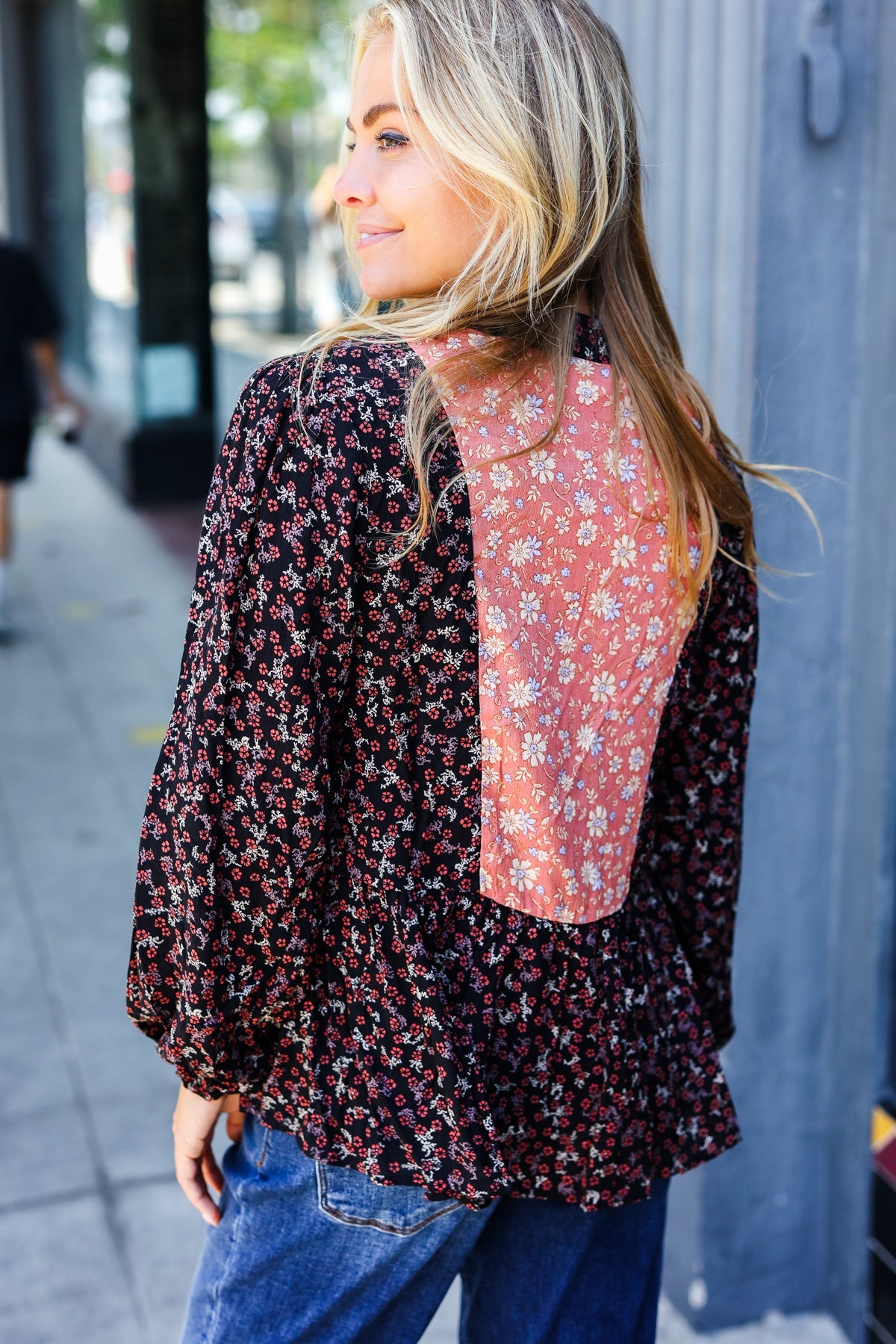 Black Floral Beaded Tie Peasant Woven Blouse for Women | Bohemian Summer Top | Perfect for Beach, Festival & Casual Outfits