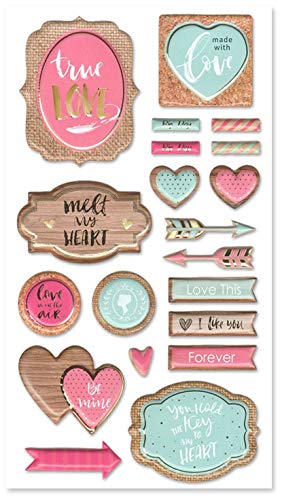 3D Pop-Up Stickers with Foil Accents - True Love Theme - Perfect for Scrapbooking, DIY Crafts, and Gift Wrapping - MULTICRAFT IMPORTS INC