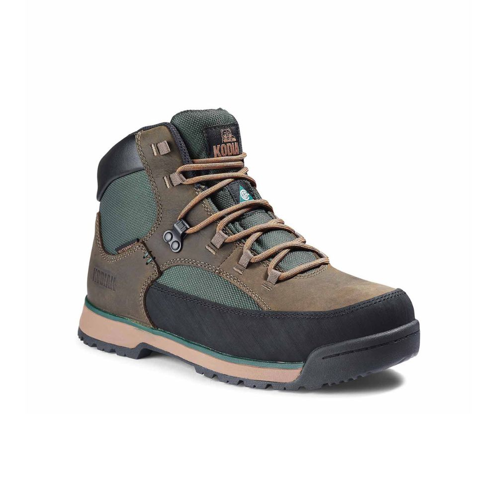 Kodiak Greb Men's Waterproof Steel Toe Work Boots - Heavy Duty Hiking & Construction Safety Shoes for Outdoor Work & Rugged Terrain | KD0A834XA62 Fossil