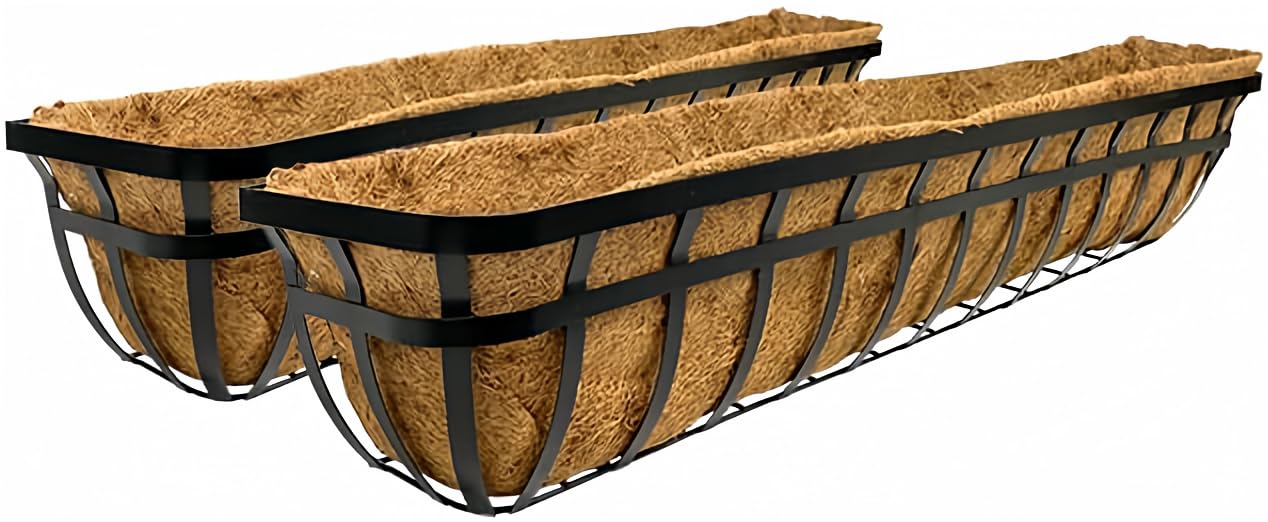 Panacea 88559 Black Steel Planter Boxes - 48