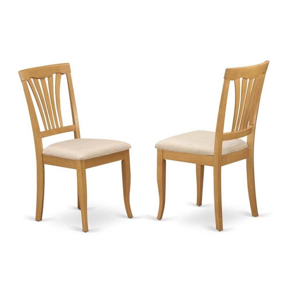 East West Furniture DMAV5-OAK-C 5-Piece Oak Kitchen Table Set with Dropleaf Round Dining Table & 4 Linen Fabric Chairs, 42x42 Inch - Perfect for Small Dining Rooms, Breakfast Nooks & Cozy Family Meals