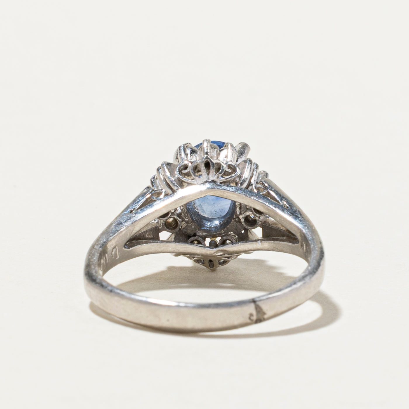 1.26ct Sapphire & 0.24ct Diamond Petal Tapered Ring - Size 6.5 | Elegant Engagement, Wedding, Anniversary Jewelry Gift for Women