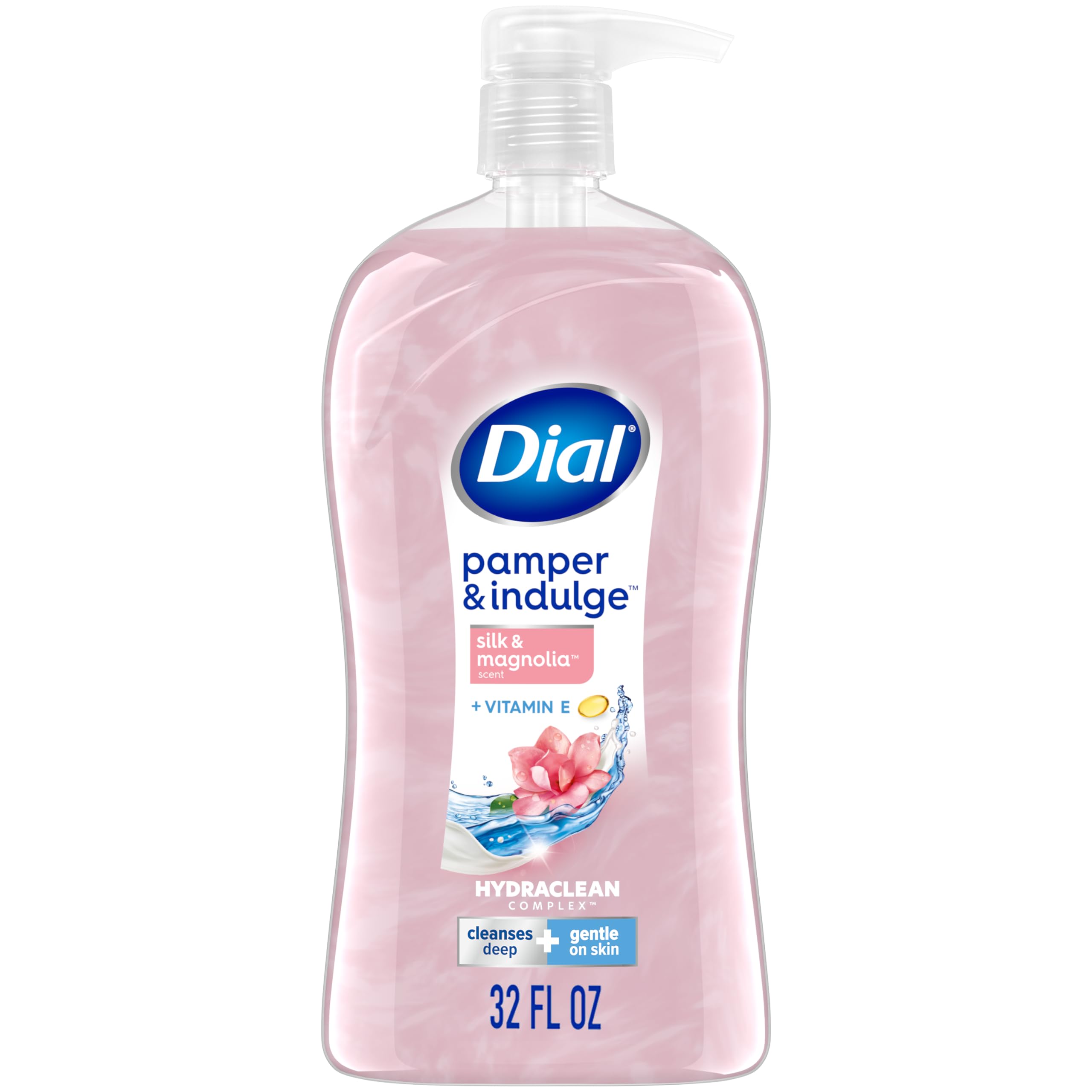 Dial Body Wash - Pamper & Indulge Silk & Magnolia Scent | 32 fl oz Moisturizing Shower Gel for Soft Skin | Perfect for Daily Use & Relaxing Bath Time