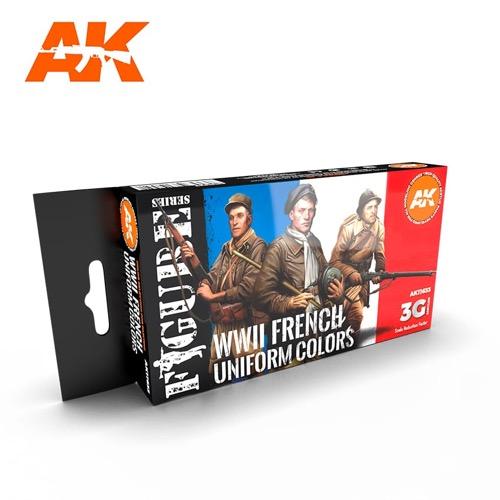 AK Interactive AK11633 French Uniform Colors Acrylic Paint Set - 3rd Gen Model Paint for Military Figures & Miniatures - Perfect for Wargaming, Dioramas & Historical Scale Models