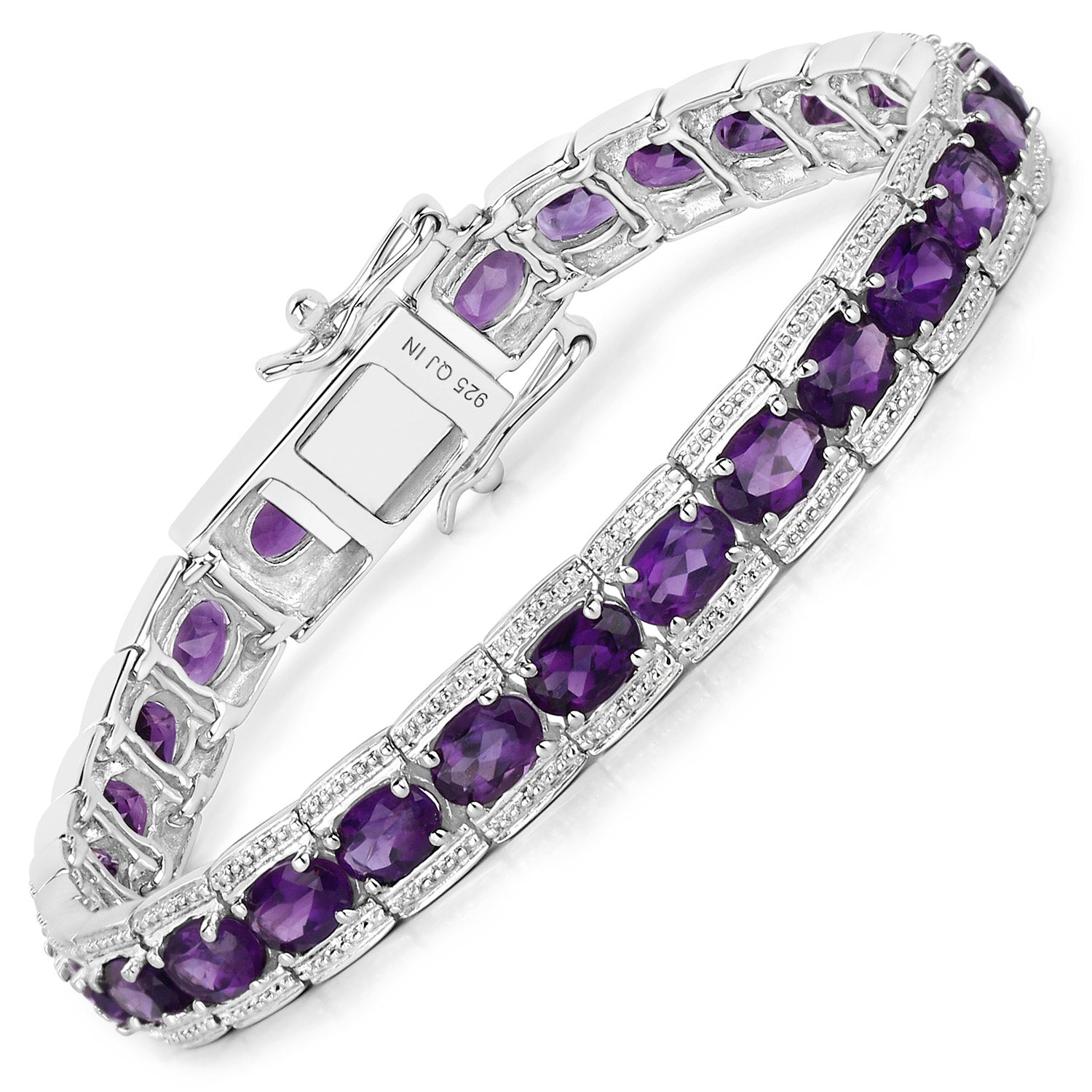 Elegant Purple Amethyst Tennis Bracelet for Women | Sterling Silver Gemstone Jewelry | Perfect for Weddings, Parties & Everyday Wear