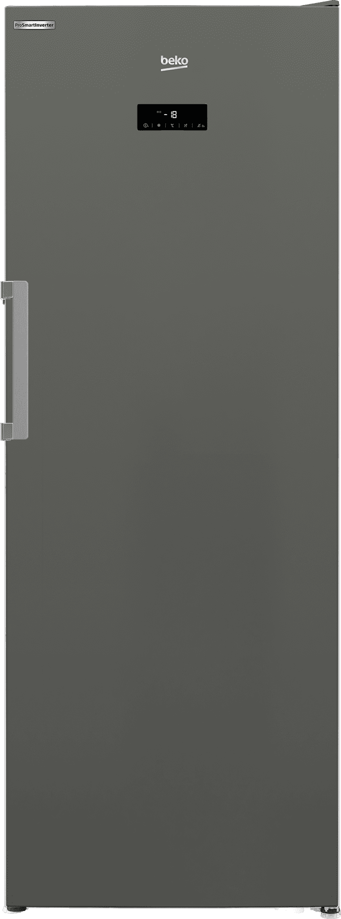 Beko BUFR2715MG 28 Inch Upright Freezer with Adjustable Shelves - Energy Efficient Deep Freezer for Home, Garage, or Basement Storage - Manhattan Grey Finish