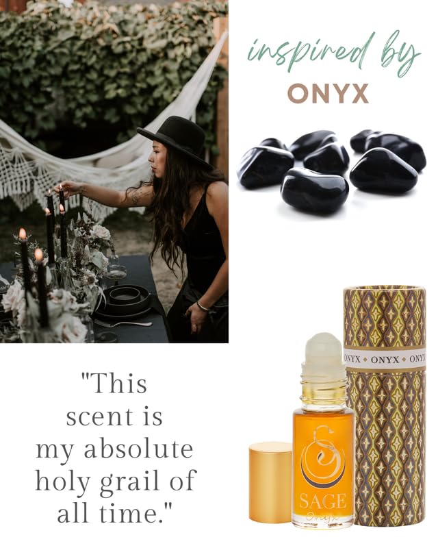 Onyx Vegan & Cruelty-Free Perfume Oil Roll-On - 1/8 oz | Earthy Scent with Black Coconut, Vanilla & Oakmoss | Natural Fragrance for Women & Men | Perfect for Daily Wear, Date Nights & Special Occasions