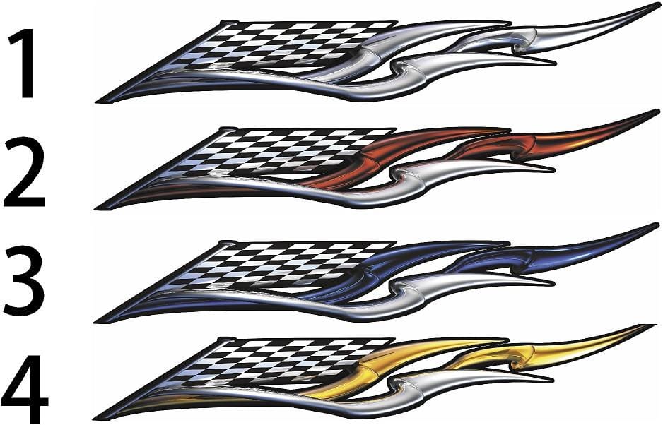 Checkered Flag Boat Racing Graphics - High-Quality Decals for Speed Boats & Watercraft - Perfect for Racing Events, Boat Shows & Marine Enthusiasts