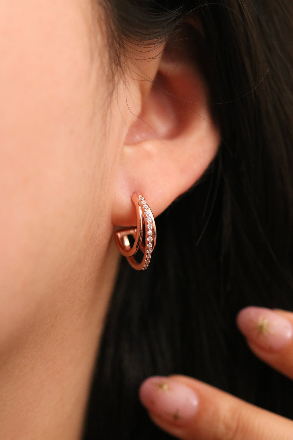 Triple Layer Semi Hoop Earrings for Women - Trendy Gold/Silver Layered Dangle Earrings - Perfect for Parties, Weddings & Everyday Wear