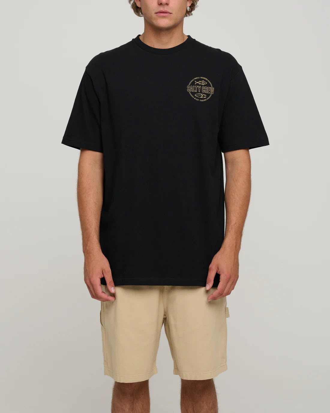 Salty Crew Outlined Standard Tee - Men's Casual Short Sleeve Graphic T-Shirt for Surfing, Beach & Everyday Wear