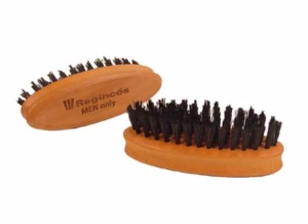 Regincos Men's Mini Oval Pocket Beard & Mustache Brush - Portable Grooming Tool for Travel, Work & Daily Use