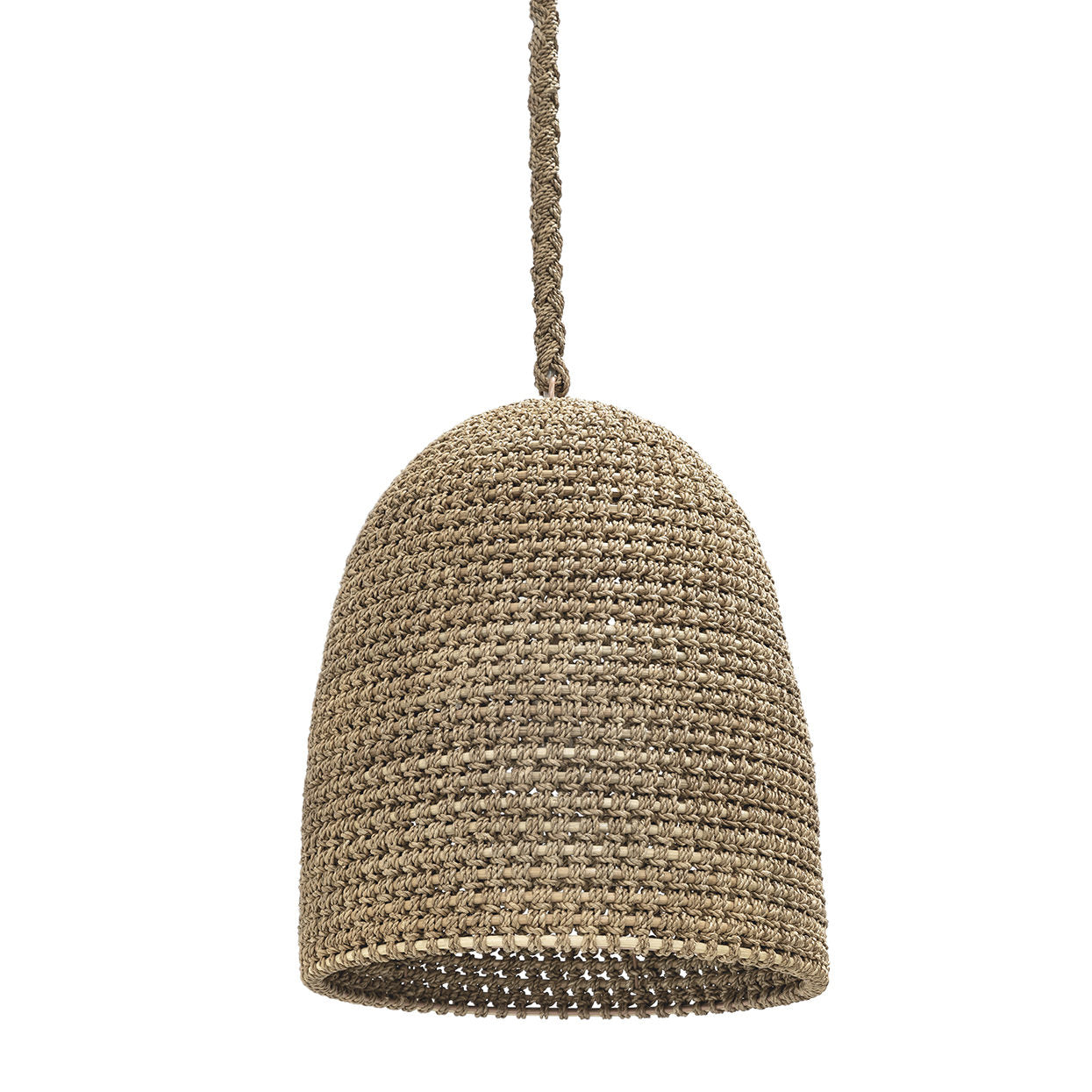 Palecek 2537-01 Green Oaks Small Pendant Light Natural Rattan - Modern Boho Ceiling Fixture for Living Room, Bedroom, or Dining Area